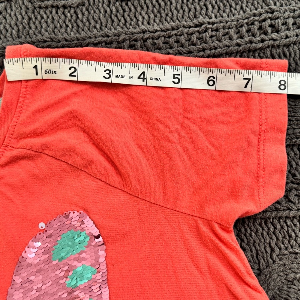Cat & Jack Coral Short-Sleeve Tee with Sequin Butterfly - Picture 9 of 10